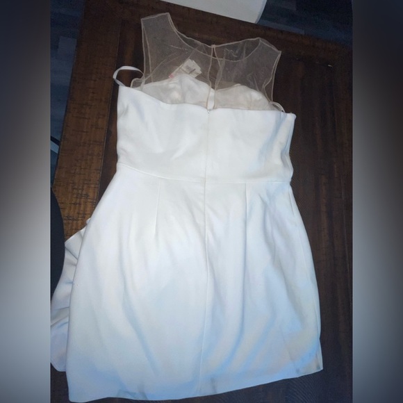 Xscape Scuba Crepe Off-the-Shoulder Sleeveless Rosette Mini Dress12 NWT soft fem - Picture 4 of 9